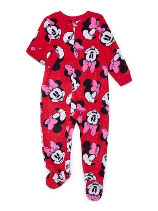 Disney Other - Minnie Mouse Toddler Girls' One-Piece Fleece Blanket Sleeper Size 3T